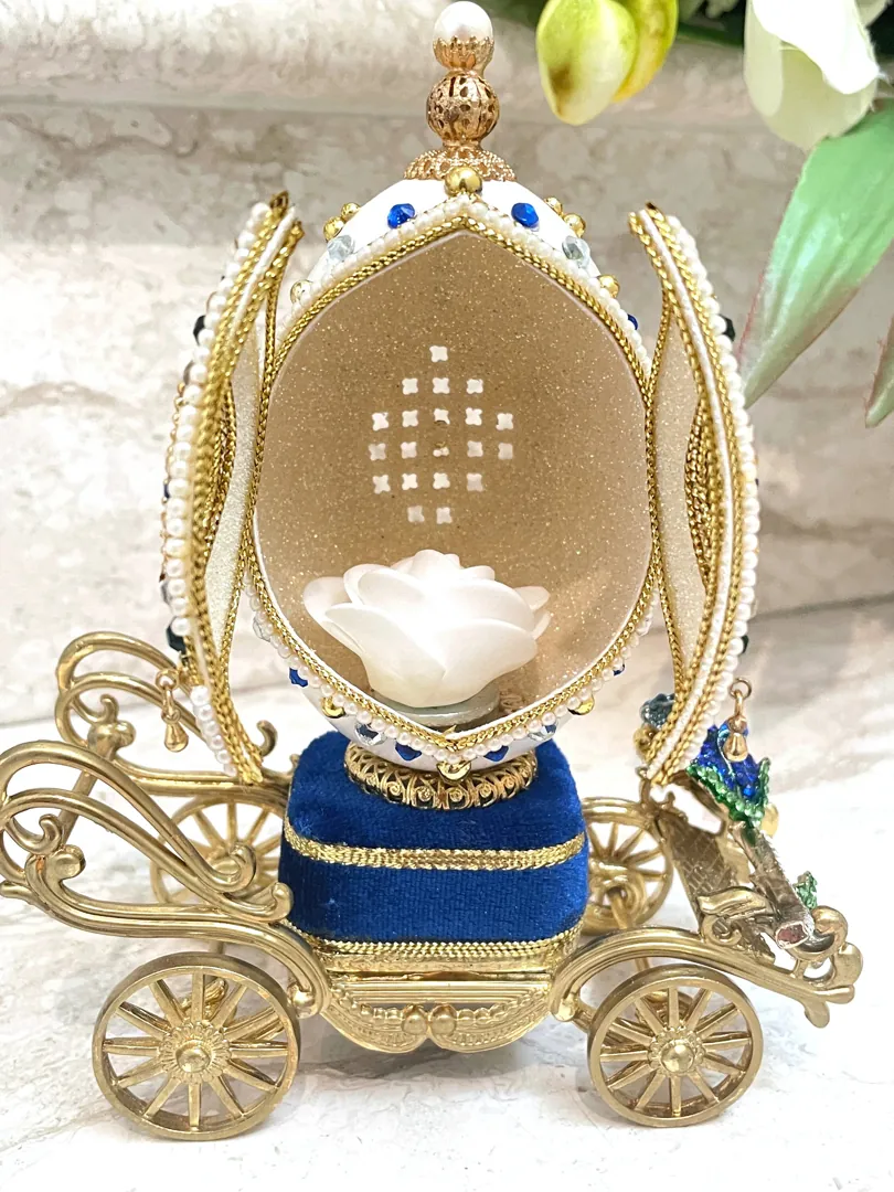 2002 REAL Faberge Egg Art Musical Gifts - 21st Birthday Gift from Dad - 21 Anniversary Gift - Wife Gift Ideas for 21-Year-Old - 24K GOLD