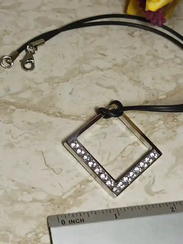 Silver Necklace Diamond Shaped Pendant/Geometric Necklace/Minimalist Jewelry/Graduation Gift for her Jewelry for girls Modern Necklace 1.5ct 