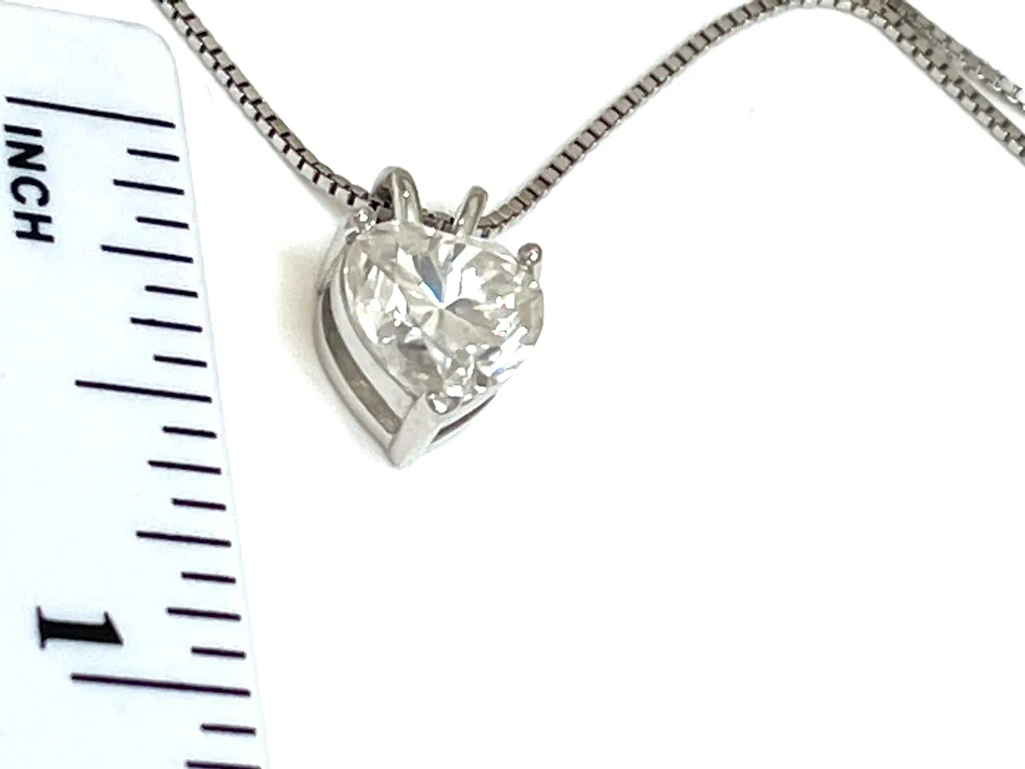 2 Carat Heart Diamond Pendant Solitaire Lab Created Diamond Moissanite Heart Shaped Diamond Necklace 18k White Gold SOLID Silver Fine Jewelry