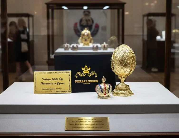 Designer Faberge Style Egg Pure Gold Faberge Egg Decorative Boxes & Gold Bracelet Swarovski Handmade Gift for Women