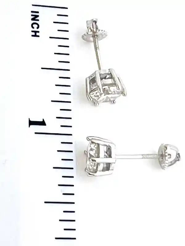 2 carat Diamond Earrings Solitaire Earrings Diamond Studs gift for her Solitaire Round Studs CERTIFIED Moss Lab Created Diamond Stud Earring 