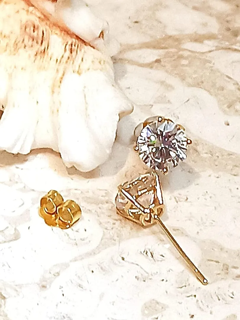 2ct Diamond Stud Earrings Yellow Gold Earrings 18k Solid Gold Diamond Jewelry Yellow Gold Stud Her Wedding Earring Bridal Jewelry Christmas