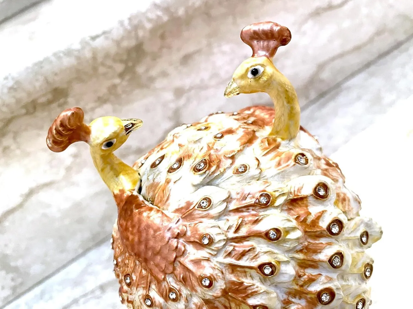 Peacock Faberge Egg Bracelet • Swarovski • 24K Gold • Handmade Pierre Lorren