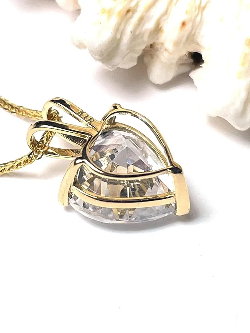 1.5ctw Heart Necklace, Heart Pendant, Diamond Heart Necklace, Solid 18K Yellow Gold Heart Diamond Necklace Handmade by Pierre Lorren