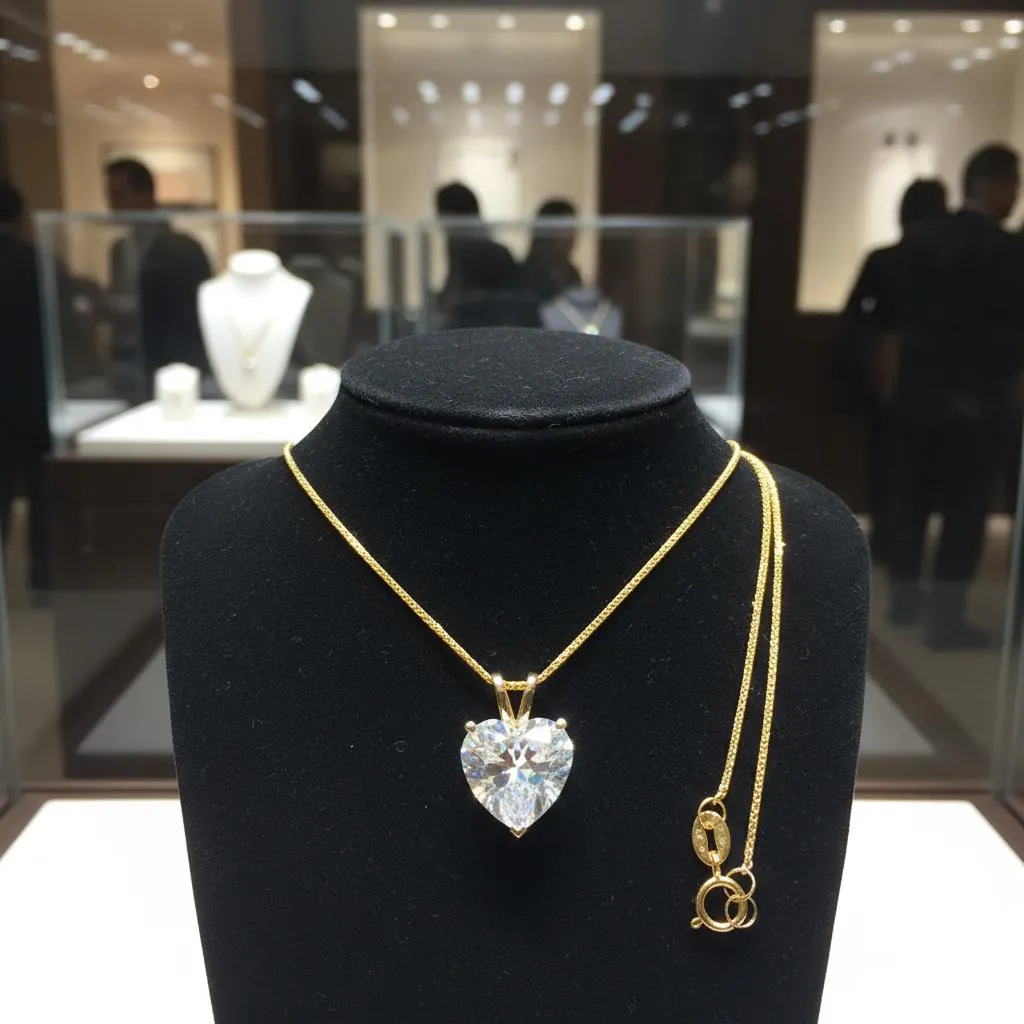 1.5ctw Heart Necklace, Heart Pendant, Diamond Heart Necklace, Solid 18K Yellow Gold Heart Diamond Necklace Handmade by Pierre Lorren
