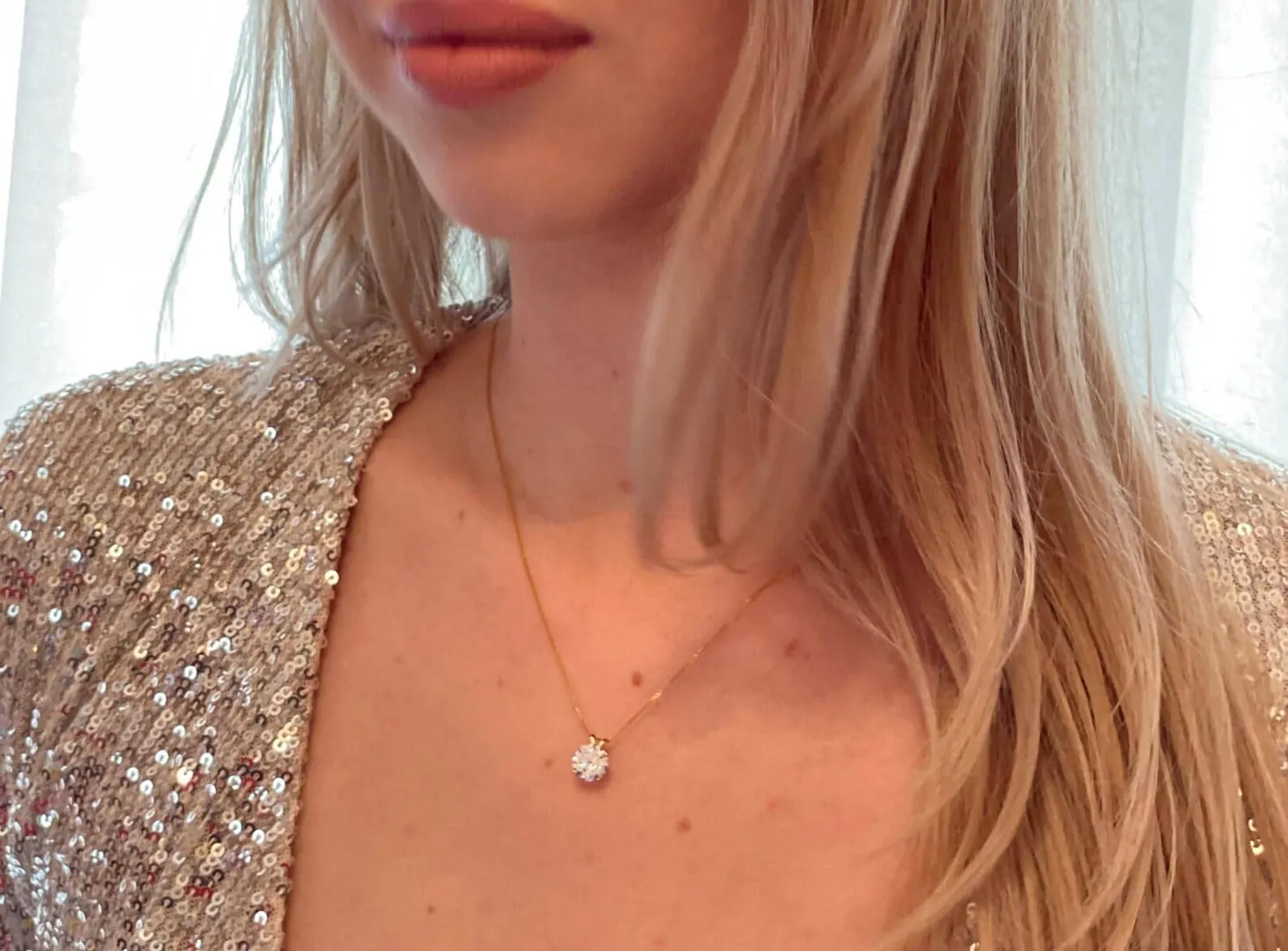 Solid 18K Gold Diamond Necklace, Diamond Solitaire Necklace, Lab Grown Diamond Pendant Perfect Gift for Her Handmade by Pierre Lorren