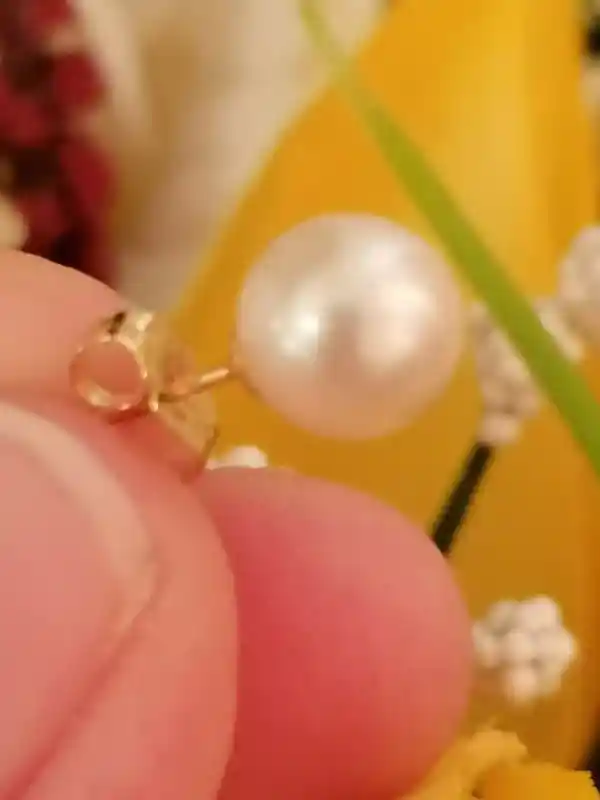 Natural White AKOYA AAA 18kt Solid GOLD South Sea Pearl stud Earrings Gift Japanese Pearls Akoya Bridal Shower Wedding Jewelry for her Wife 