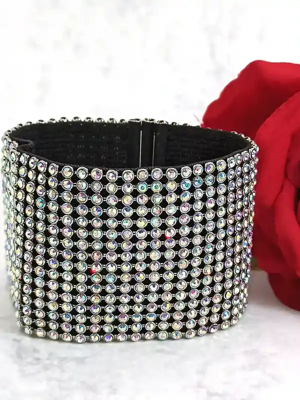 Swarovski Crystal Bracelet Wedding/Wide Cuff Bracelet / Luxury Crystal Bridal Bracelet Cuff Bridesmaid Jewelry Gift - HANDMADE Jewelry bride 
