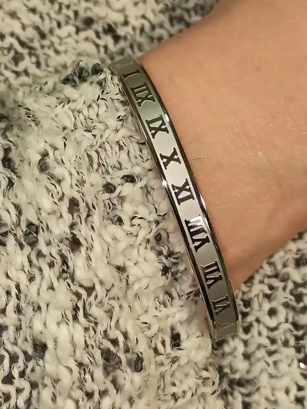 Roman Numeral Bracelet SILVER Jewelry Bangle/Roman Numeral Bracelet/Anniversary Gift for Her/Roman Number Bracelet Jewelry/Graduation Gift 