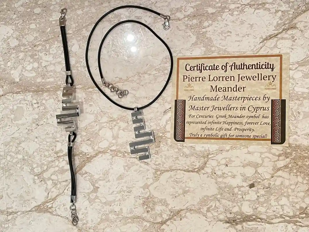 Meandros Jewelry, Silver Greek Jewelry, Eternity Necklace Set,Greek key Bracelet, Mother's day Gift, Timeless Jewelry, Birthday Gift for her 