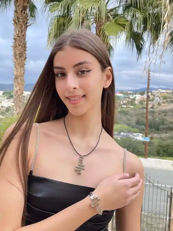 DESIGNER Greek Jewelry SET, SILVER Meander Necklace, Greek Key Bracelet, Ancient Greek Key Set, Anniversary Gift for her, Greek Meander Set 