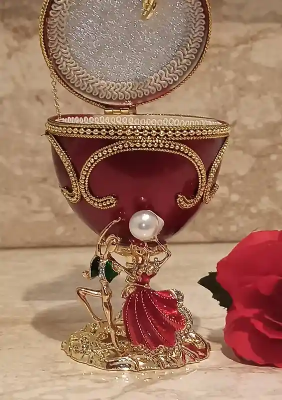FABERGE-Style Egg Music Box,Unique mom gift,Couples gift,Engagement gift for fiance,Housewarming gift,Unique gift for wife,1st wedding gift idea 