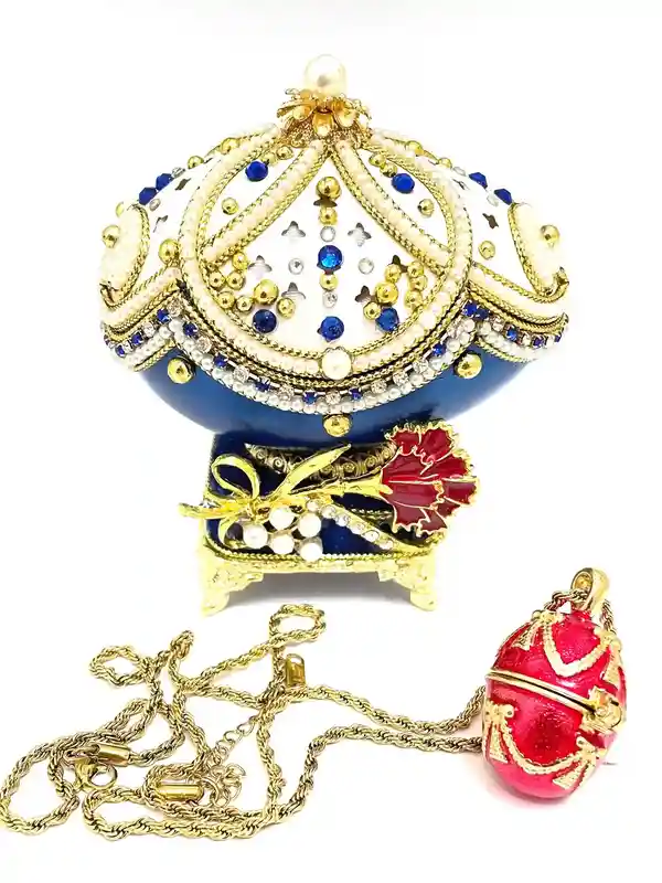 One of a KIND - Faberge Music box - Faberge style Egg - Fabrege egg Gift for her - 35th Anniversary gift for parents Unique Birthday gift 
