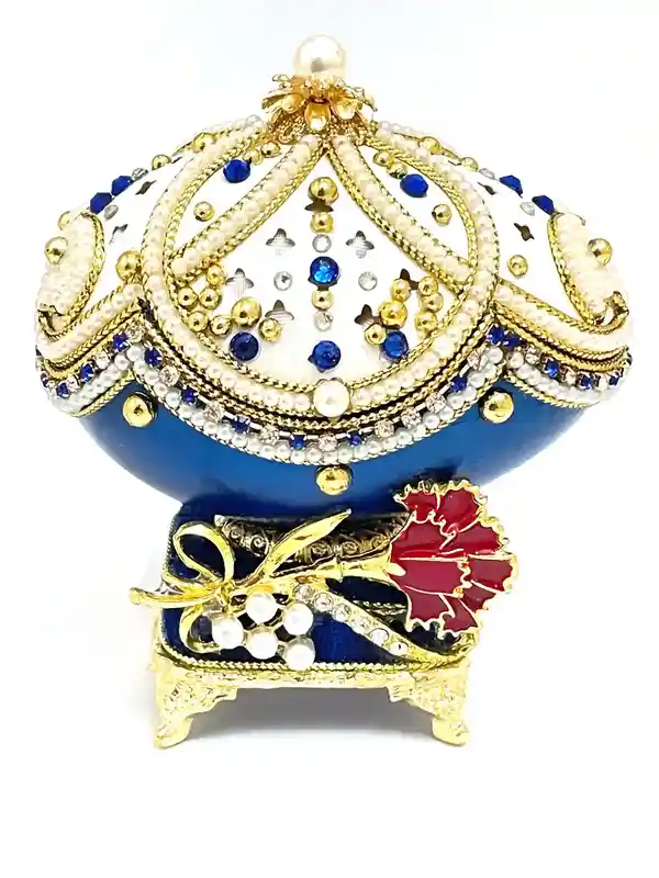 One of a KIND - Faberge Music box - Faberge style Egg - Fabrege egg Gift for her - 35th Anniversary gift for parents Unique Birthday gift 