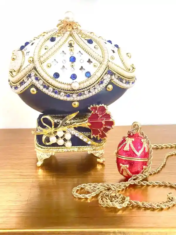 One of a KIND - Faberge Music box - Faberge style Egg - Fabrege egg Gift for her - 35th Anniversary gift for parents Unique Birthday gift 