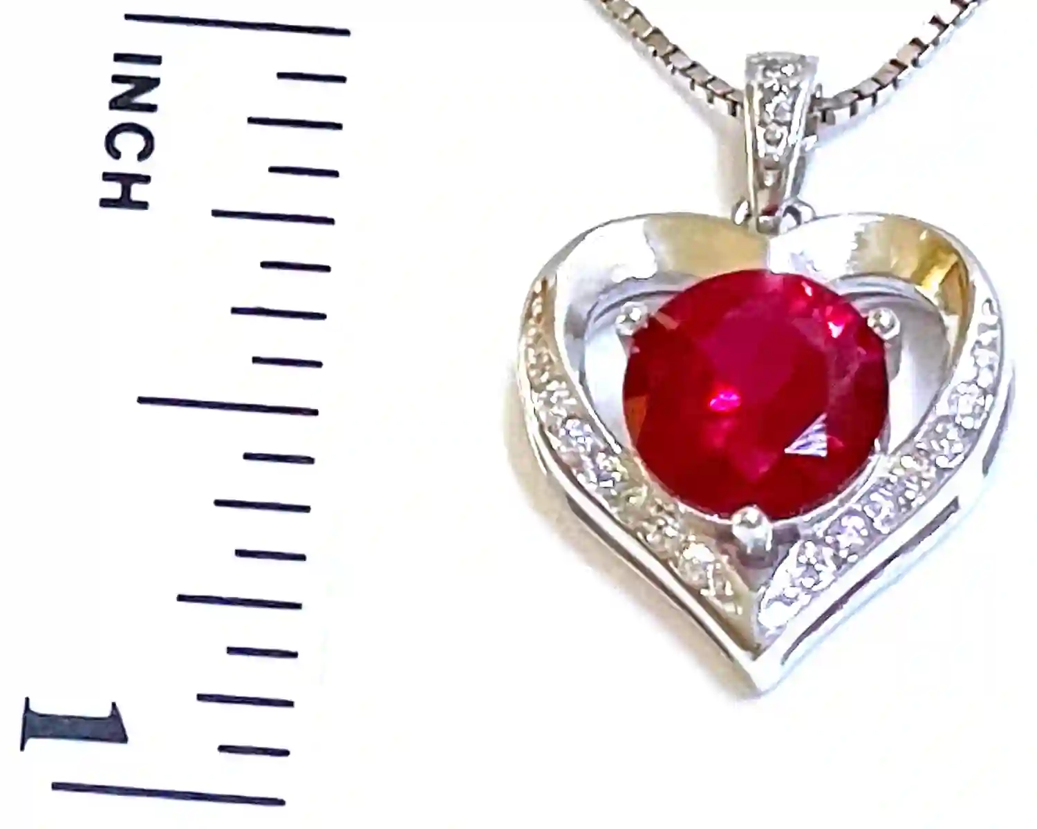 2 ct Diamond Necklace Heart NATURAL RUBY Pendant Gold Love Heart Necklace for women Valentines Birthday gift for her Designer pierre lorren 
