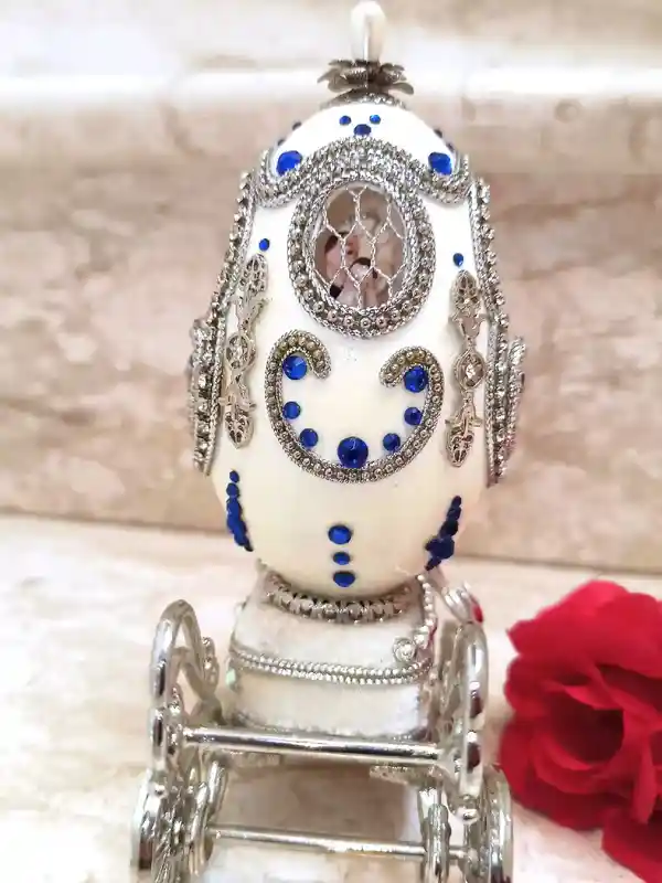 1991,Faberge Egg,Silver Diamond,Custom Initial Wedding Gift,ONE of a KIND,Faberge Music Box,Faberge Egg,&,Faberge Necklace,Sapphire Bracelet 