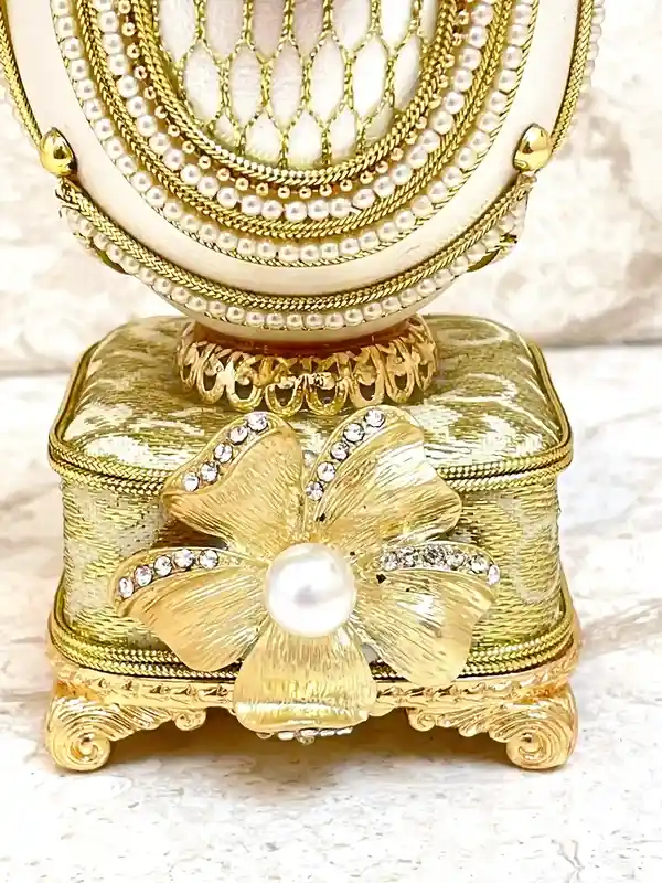 1988 One of a Kind REAL Faberge Egg GOLD Faberge Egg Music Box Home Decor Faberge Style Egg 35th Birthday Anniversary Faberge Egg Ornament 