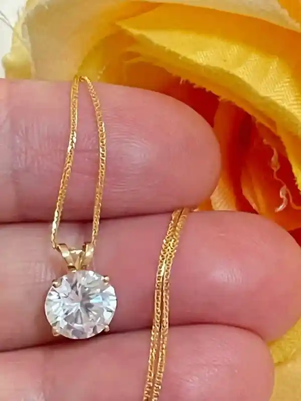 3.5ct, Luxury Valentines day Gifts - Diamond Jewelry SET - 18k SOLID GOLD - Diamond Solitaire Pendant Necklace - Diamond Solitaire Earrings 