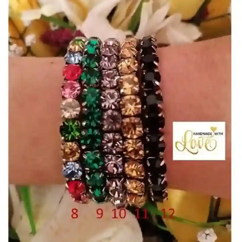 CITRINE bracelet 18kt white GOLD SWAROVSKI Gemstone Tennis bracelet for women November birth Jewellery Yellow citrine crystal jewelry gift 