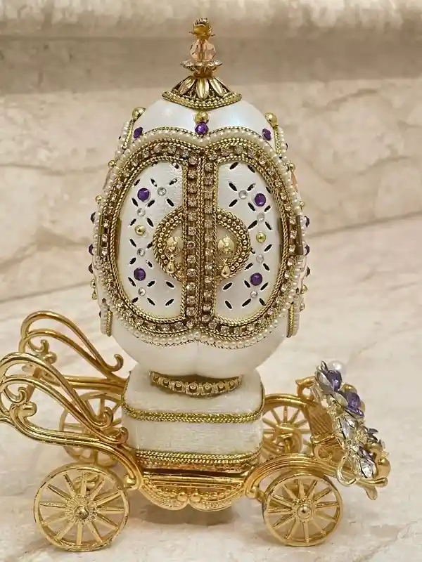 1993 Faberge Egg Music Luxury Jewelry Box Engagement present Faberge Egg Ornament 30th Parents Anniversary Couple Wedding gift 30th Birthday 