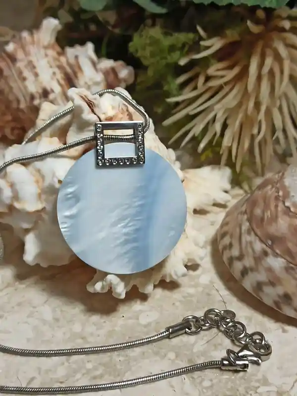 SILVER Blue Abalone Pearl Necklace Jewelry Pearl Pendant/Something Blue for Wedding Pearl Jewelry Mother of the bride Her gift Pearl Neckles 