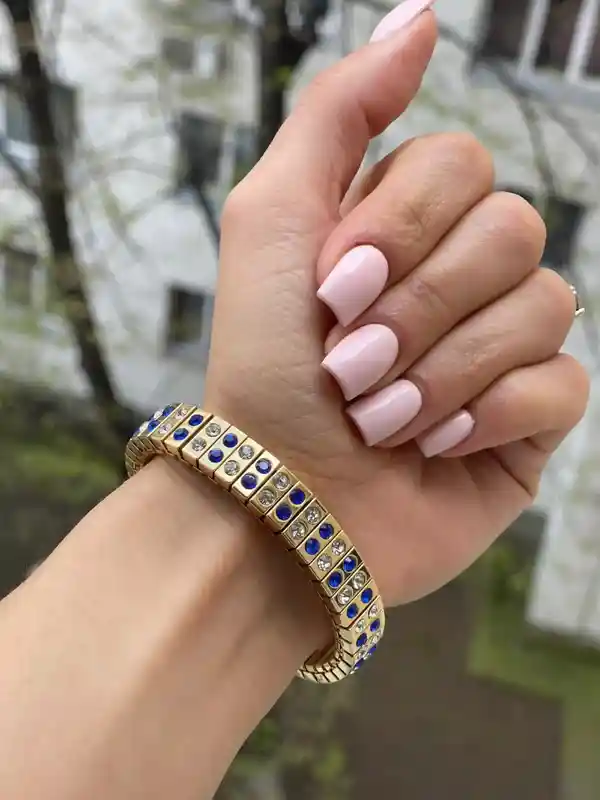 Sapphire Bracelet Blue, Wedding Jewelry, Bridesmaid Bracelet, Blue Gifts for Bride, Blue Swarovski Crystal Bracelet, 24k Gold, HANDMADE, cz 