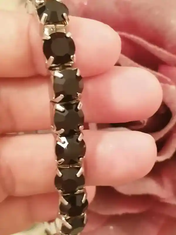Black CRYSTAL bracelets Formal TENNIS bracelets for women Evening jewelry Black jewellery bracelet gifts GEMSTONE tennis bracelet for her 