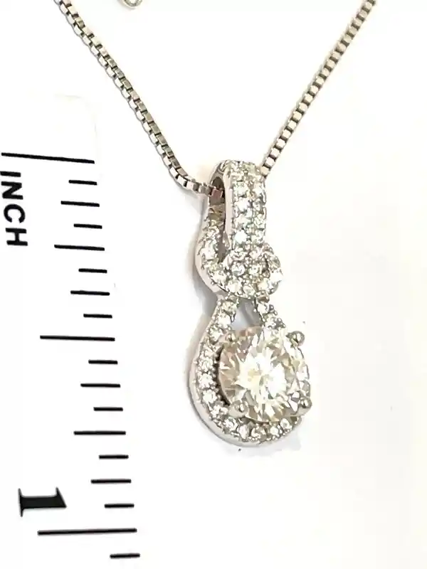 1.25 carat Valentines day gift for wife Statement Necklace Round Cut Diamond Solitaire Lab Diamond Pendant mosanite VVS1 DIAMOND Spouse gift 