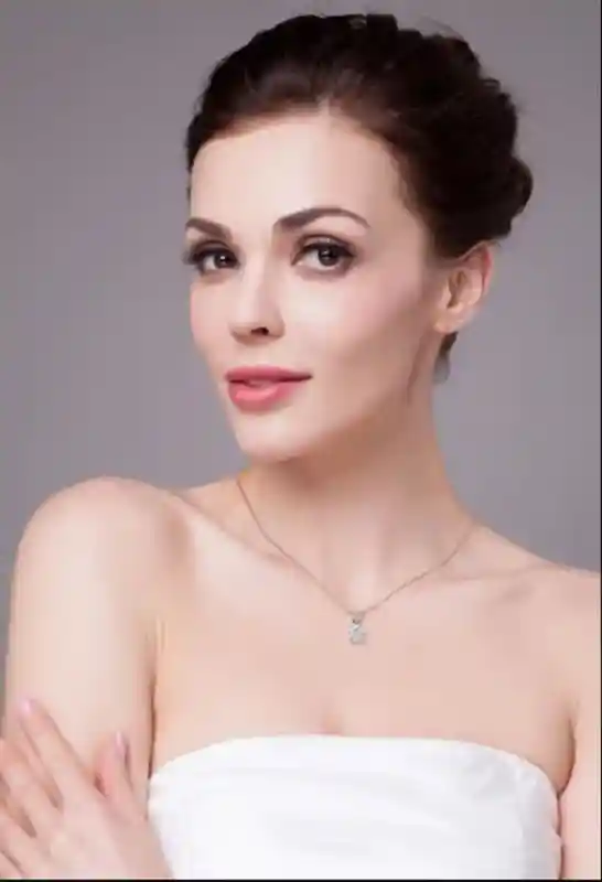 8mm - Solitaire DIAMOND Pendant Necklace White Gold 18k SOLID GOLD Solitaire Pendant gift for her Solitaire Necklace 18