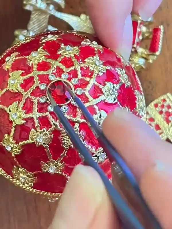Faberge Ruby Faberge style egg & Faberge Pendant - Red Faberge egg Perfect gift to her HANDMADE Faberge Luxury Jewelry box egg 24k GOLD 