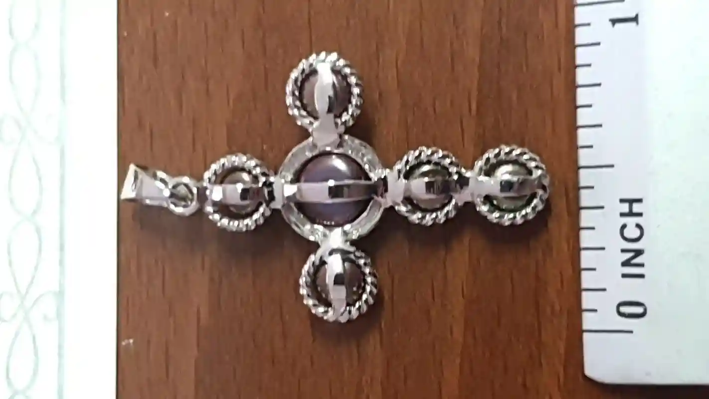 Freshwater PEARL Cross Silver on chain/Silver cross necklace for women/Cross pendant Women NECKLACE/Cross pearl necklace sterling SILVER 925 