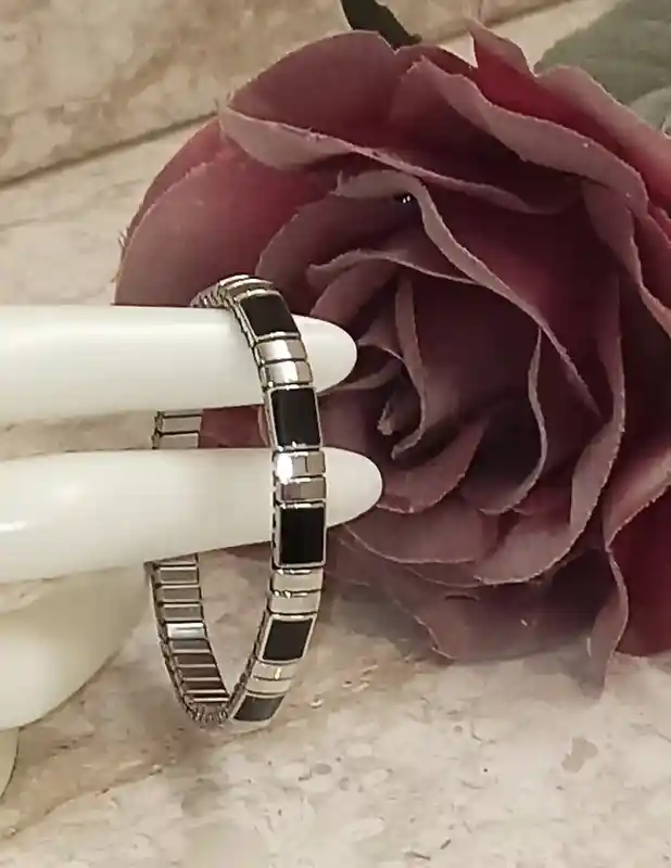 ONYX Silver Bracelet HANDMADE Jewelry/Everyday Bracelet gift Couples Gifts for boyfriend girlfriend/Onyx bracelet gifts for husband wife mom 