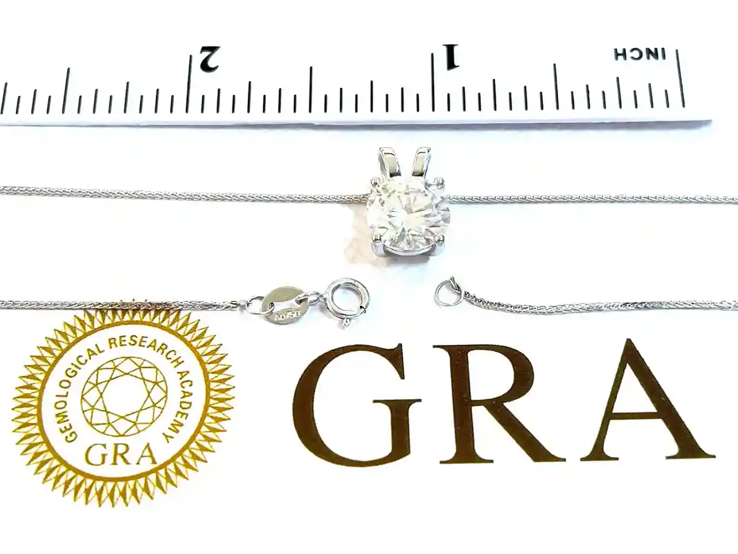Diamond Necklace / 18k White Gold Diamond Necklace 2ct / Diamond Solitaire Necklace / Prong Set Diamond Solitaire / Bridal Necklace / 18