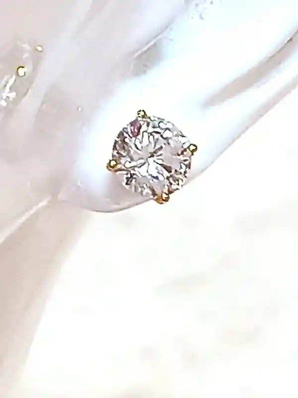 SOLID 18k GOLD Solitaire DIAMOND Earrings 2 carat Diamond Stud Earrings Yellow Gold Wife Earrings Gift for Her Luxury Diamond Earstud 6.5mm 