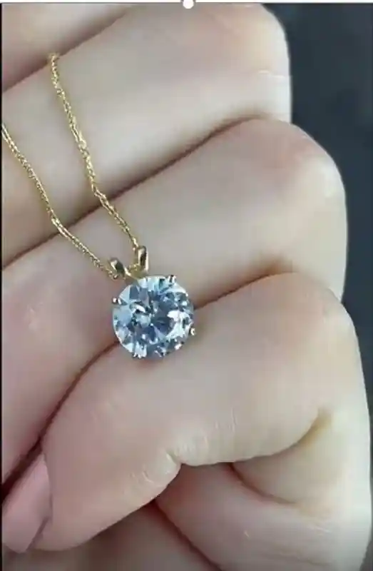 1.5ct Diamond Solitaire Necklace SOLID 18k GOLD BRILLIANT Cut Diamond Necklace 18
