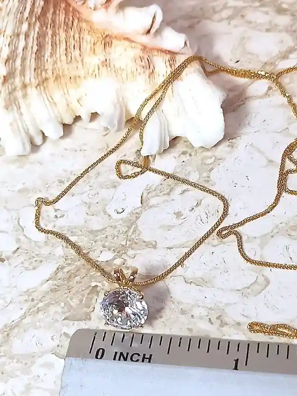 1.5ct Diamond Solitaire Necklace SOLID 18k GOLD BRILLIANT Cut Diamond Necklace 18