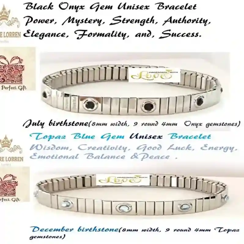 Silver Gemstone Bracelets for Women/ Stack Gem Bracelets for her/Everyday Birthstone Gem bracelet gifts/ Woman bracelet bangle Jewelry gift 