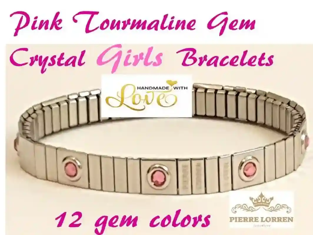 Girls SILVER Bracelet SWARVOSKI/Teenage Girl Birthday Gift/Pink Gemstone Bracelet/October Birthstone Jewelry/Girlfriend bracelet Sister Gift 
