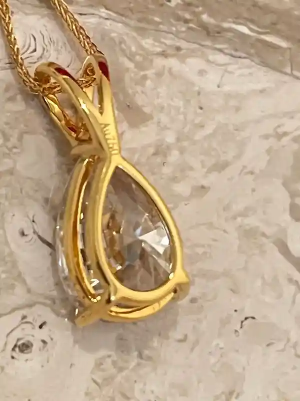 Solid 18k Yellow Gold Diamond Jewelry Set Diamond Pendant Necklace Diamond Earrings Bridal Wedding Engagement Anniversary Fine Jewelry 4ct 