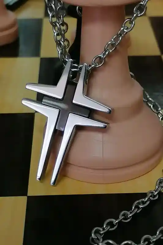 Cross necklace pendant for men/Onyx Cross chain necklace gift for him/ SURGICAL stainless steel CHRISTIAN cross for Godson Handmade Jewelry 