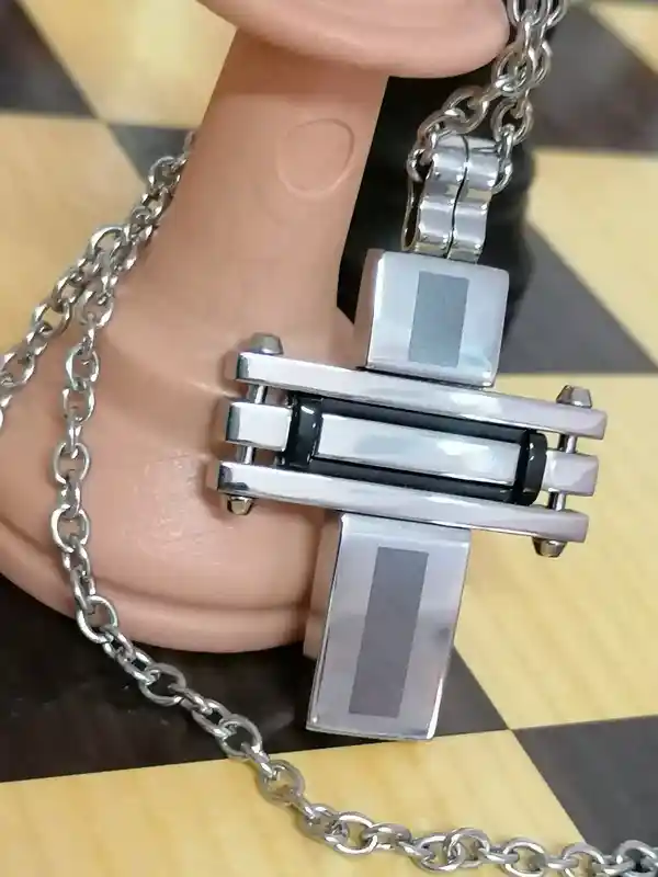 Cross necklace pendant for men/Onyx Cross chain necklace gift for him/ SURGICAL stainless steel CHRISTIAN cross for Godson Handmade Jewelry 