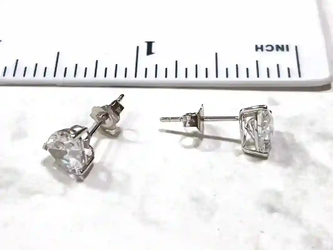2 ctw Heart Earrings Diamond Studs 18k White Gold Earrings Heart Diamond Jewelry Bridal Earrings Heart Shape Diamond HANDMADE Christmas gift 