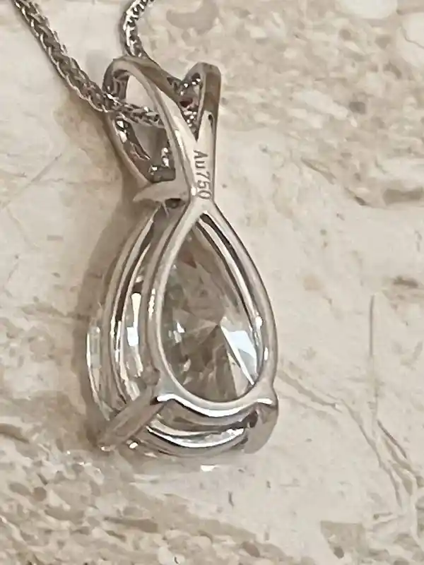 4ct Tear Drop Diamond Necklace Tear drop Diamond Earrings Diamond Jewelry SOLID 18k White GOLD Birthday Anniversary gift for her Graduation 