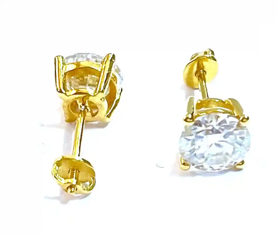 2 carat Diamond Earrings - SOLID 18k Gold Jewelry - Certified Diamond Earrings - Wedding Earrings - Stud Earrings - 2 carat Stud Solitaire 