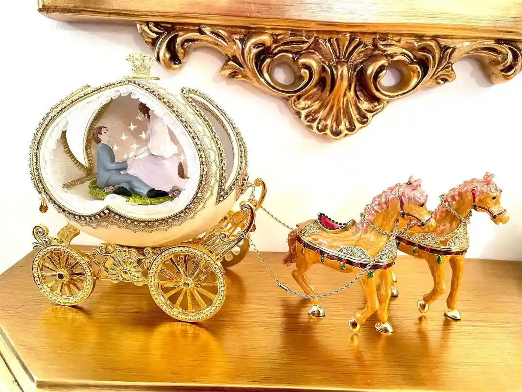 Ostrich LARGE Egg- Faberge Egg Music Box, Proposal Idea,HANDCARVED REAL Egg, Faberge egg Art, Newly Wed Gift to bride, Wedding gift from Dad 