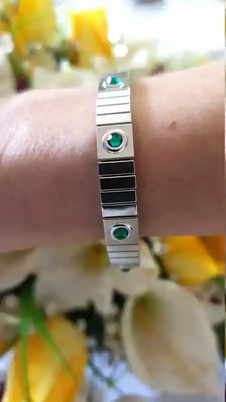 Simple Bracelet SILVER Emerald Jewelry/Unisex Graduation Gift/Woman Man Bracelet/Emerald Bracelet Men/Unisex Friendship bracelet/Couple Gift 