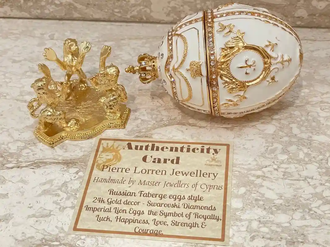 Faberge, White Faberge egg trinket box, Handmade Home decor, Graduation Gift from Parents, Faberge Style Egg, 24k Gold, 200 HANDSET Crystals 