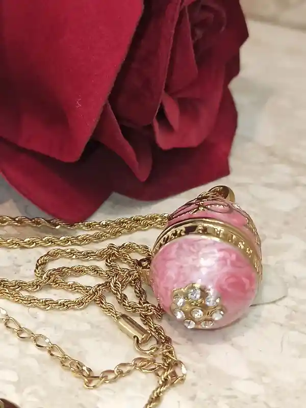 Luxurious Handmade Wedding Sterling Silver Jewelry SET Gift Faberge Egg Gold 24k Guilloche + Austrian Crystal DIAMOND Handset Pink Topaz SET 