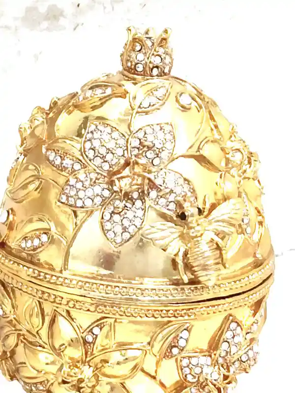 Pomegranate, Faberge style egg, Pomegranate Ornament, 24k GOLD, Faberge Egg, Pomegranate Trinket Box, Faberge Jewelry, Bracelet,Necklace SET 